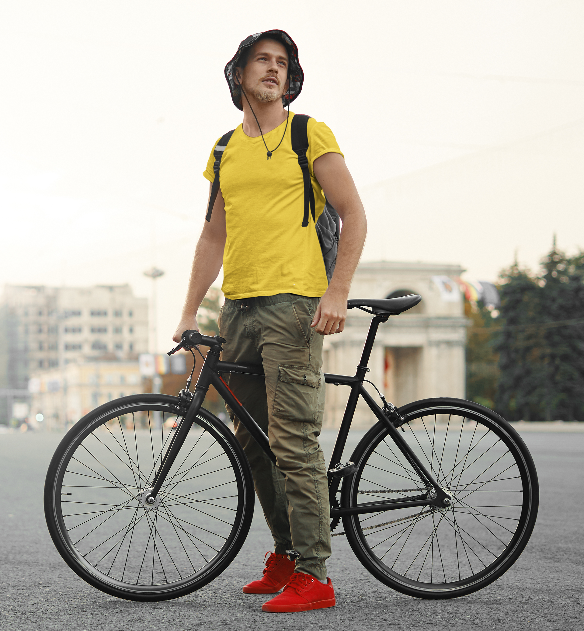 Golden Yellow Short sleeve t-shirt for men (2) Golden Yellow Short sleeve t-shirt for men (4)