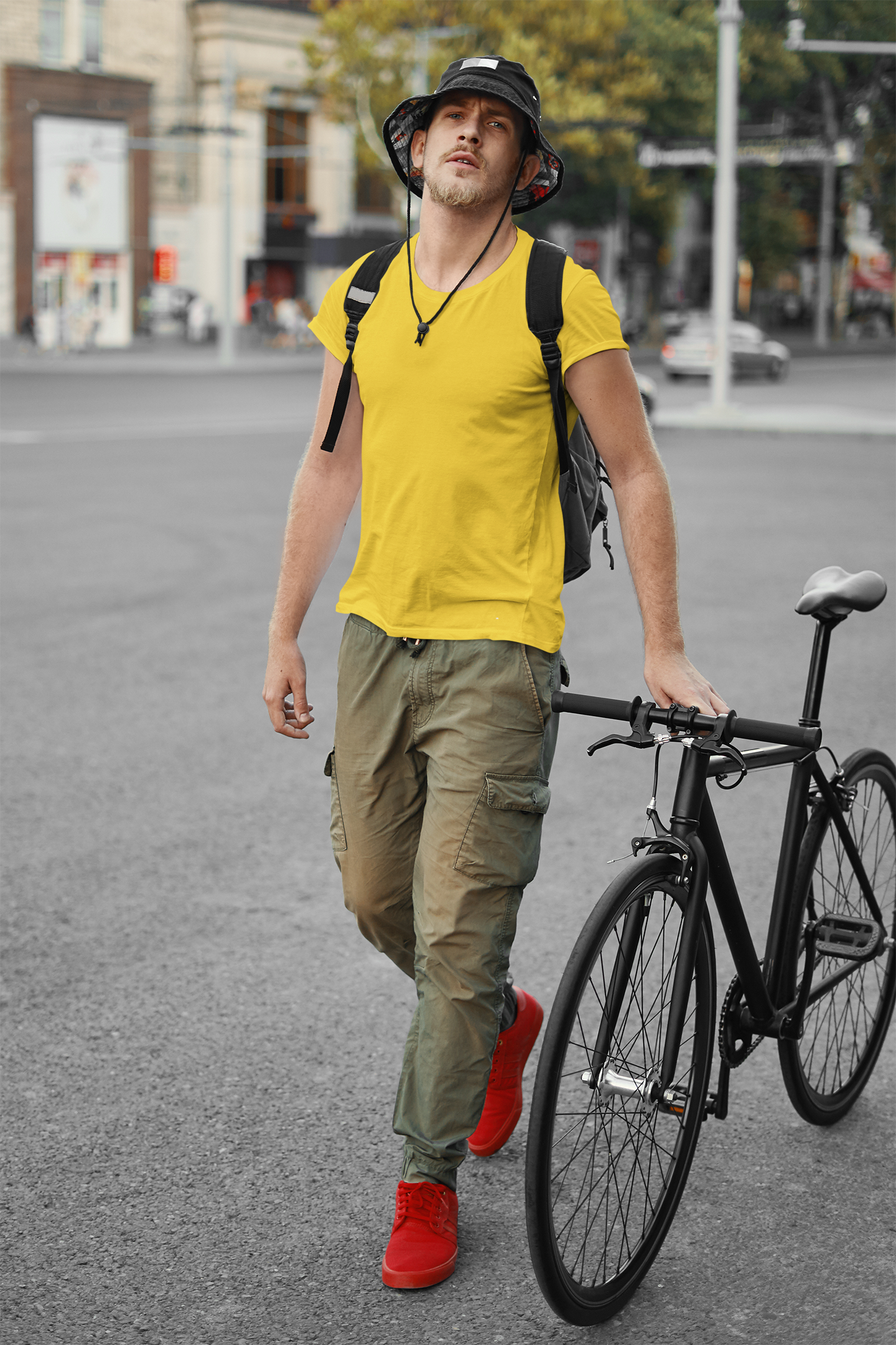 Golden Yellow Short sleeve t-shirt for men (3) Golden Yellow Short sleeve t-shirt for men (4)