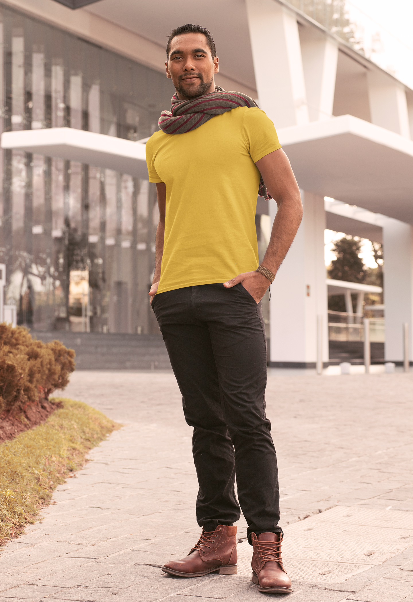 Mustard Yellow Short sleeve t-shirt for men (2) Mustard Yellow Short sleeve t-shirt for men