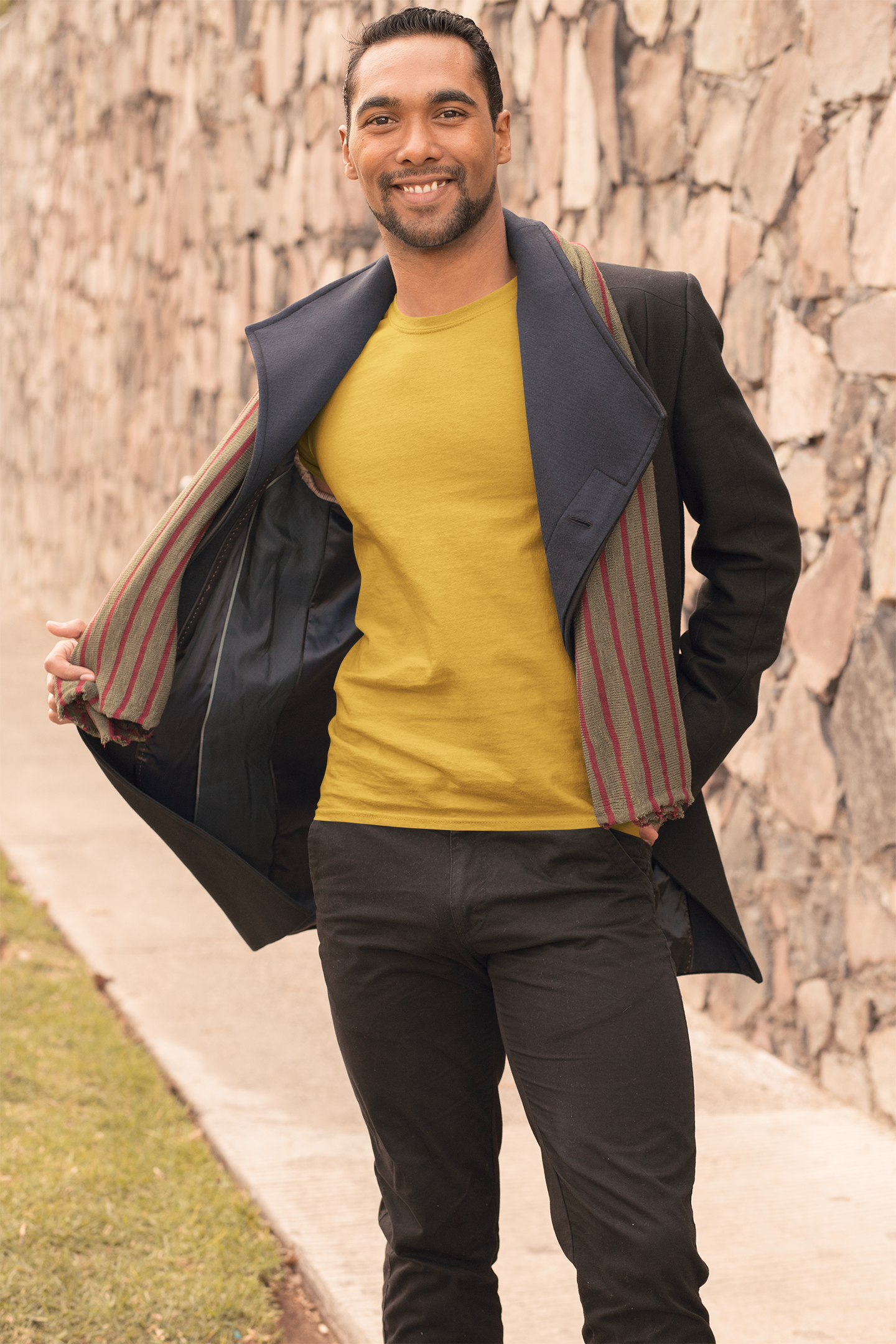 Mustard Yellow Short sleeve t-shirt for men (3) Mustard Yellow Short sleeve t-shirt for men