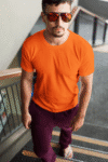 Orange Short sleeve t-shirt for men (2)