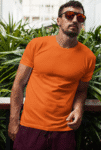 Orange Short sleeve t-shirt for men (2)