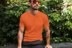 Orange Short sleeve t-shirt for men (2)