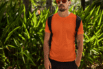Orange Short sleeve t-shirt for men (2)