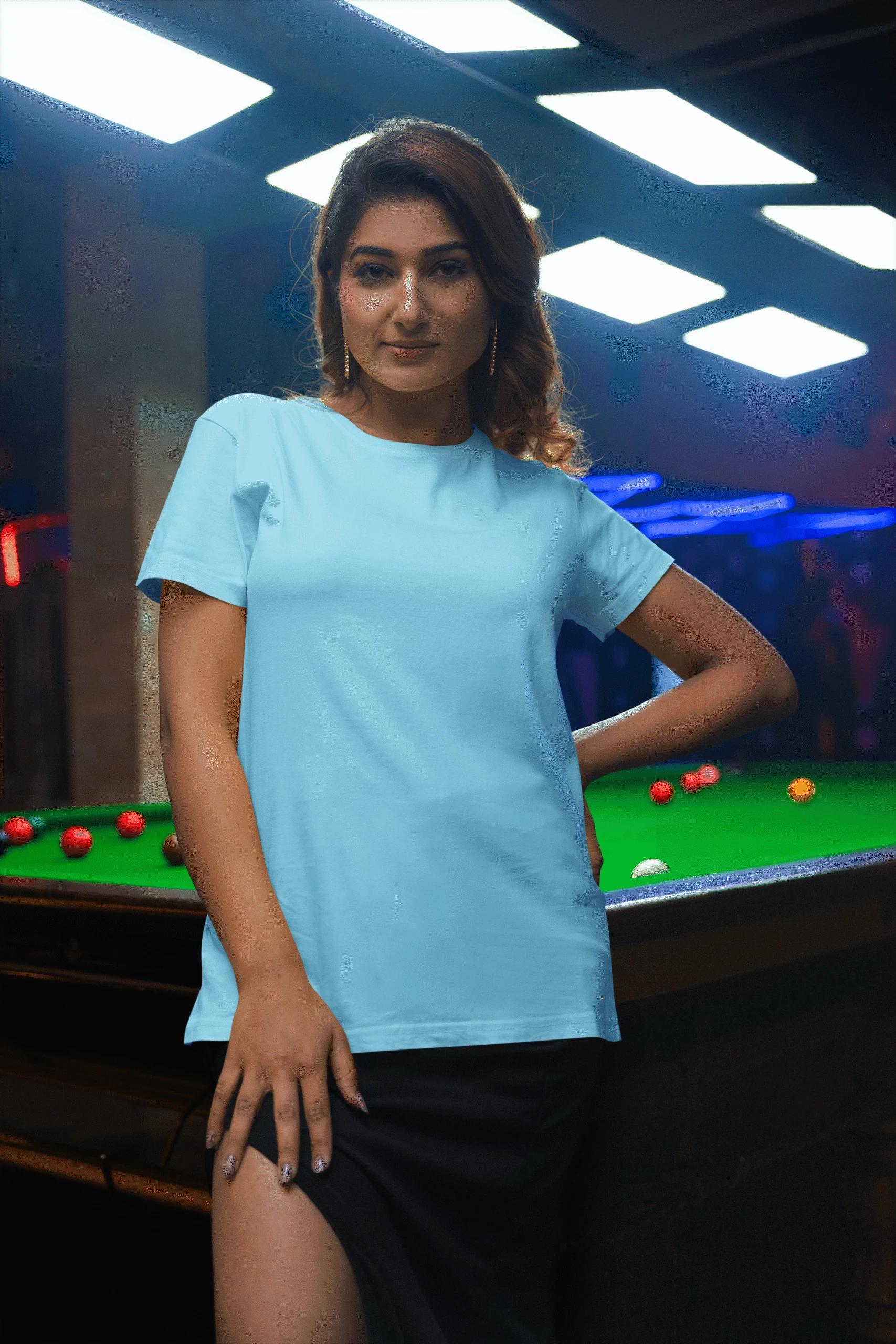 Baby Blue half sleeve 180 GSM cotton t-shirt – Fabveda