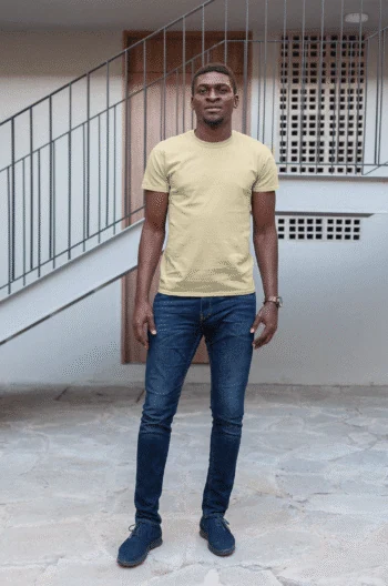 Beige Short sleeve t-shirt for men