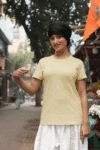 Beige Short sleeve t-shirt for women