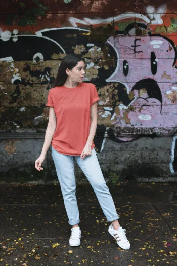 Coral half sleeve 180 GSM cotton t-shirt – Fabveda