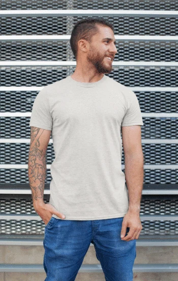Gray Melange Short sleeve t-shirt for men
