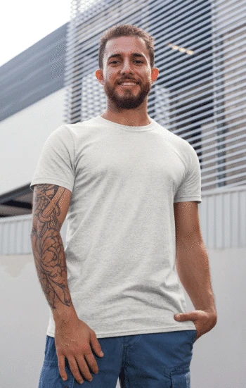 Gray Melange Short sleeve t-shirt for men