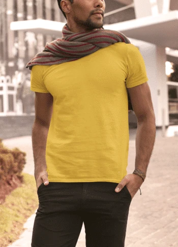 Mustard Yellow Short sleeve t-shirt for men