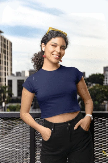 navy - baby tee