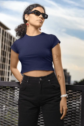 navy - baby tee