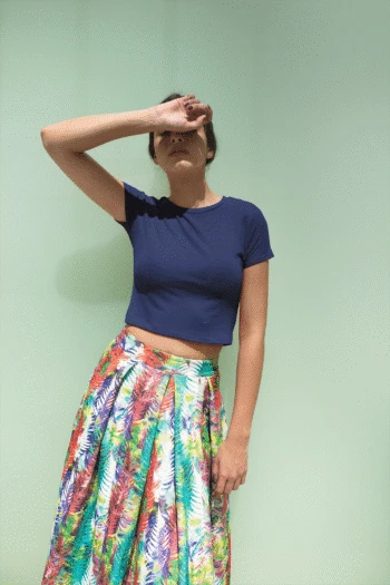 Navy - Crop Top