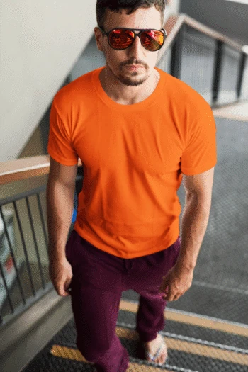 Orange Short sleeve t-shirt for men